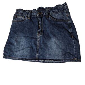 Angel Kiss Jean Mini Skirt Womens Size Medium Dark Wash Denim A Line Casual